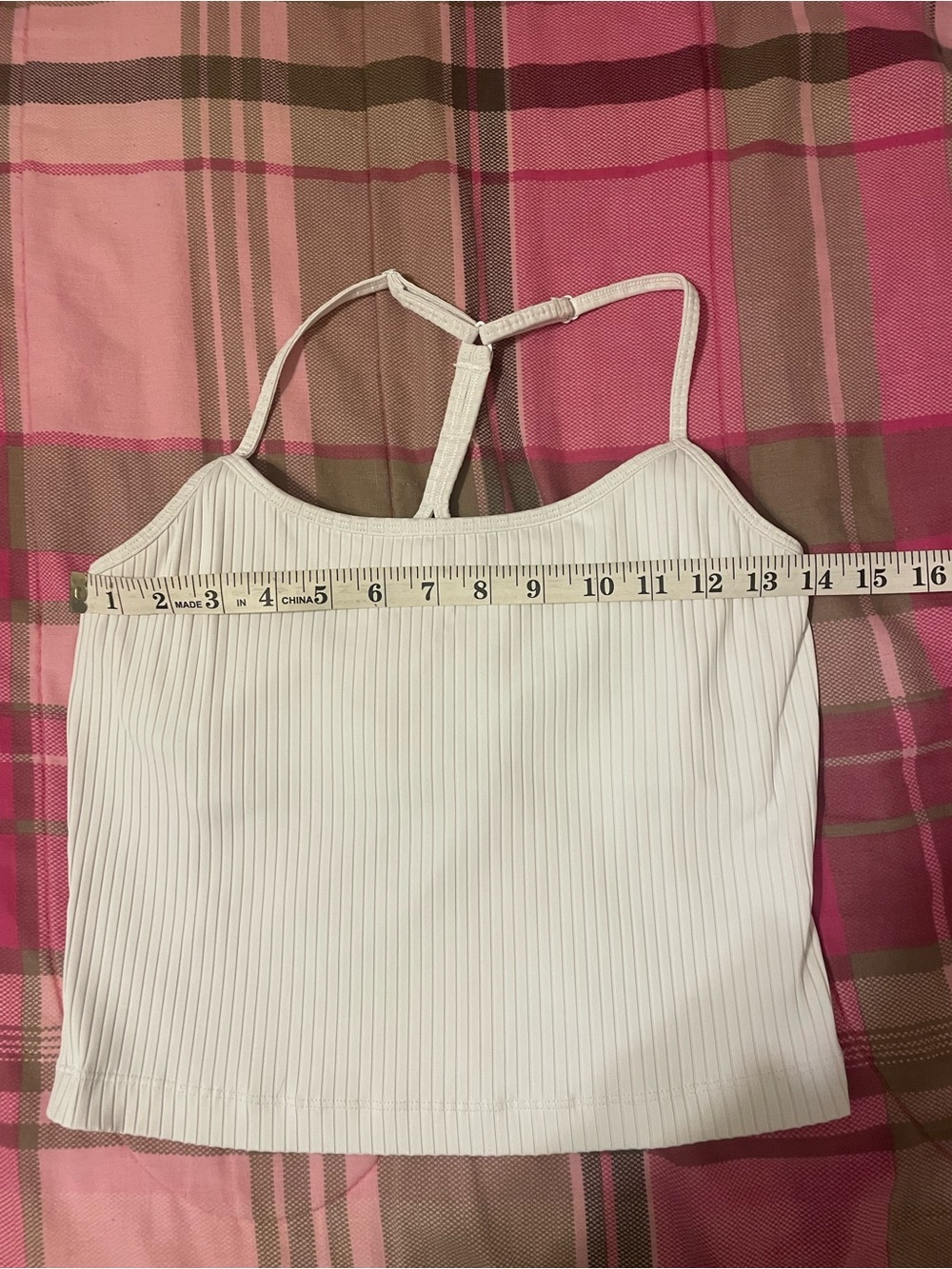 Women's Black Ribbed Tank Slightly Cropped - Built In Bra (no padding)